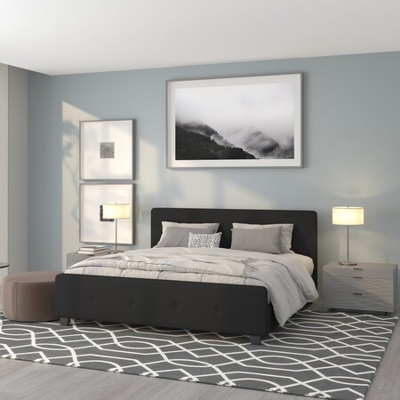 Flash Furniture Platform Bed, Tribeca, King, Black HG-24-GG